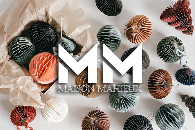 Scandinavian christmas paper honeycomb ornaments. Modern christmas decoration